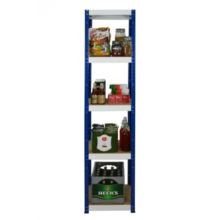 Regał metalowy Helios Color 196x40x40_5 - 175kg / na półkę, kolor: niebiesko-biały