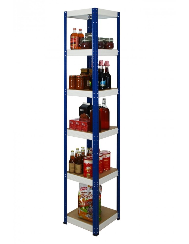 Helios Color Kwadrat - Regał metalowy Helios Color 196x35x35_6 - 175kg / na półkę, kolor: niebiesko-biały - produkt MODO24.PL 1