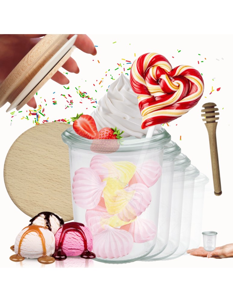 Słoiki i butelki - Słoiki WECK x12 / drewniane wieko, nabierak słoik 160ml MOLD - produkt MODO24.PL 1