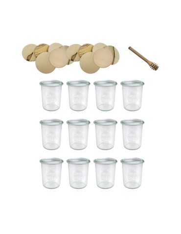 Słoiki WECK x12 / drewniane wieko, nabierak słoik 160ml MOLD - produkt 2