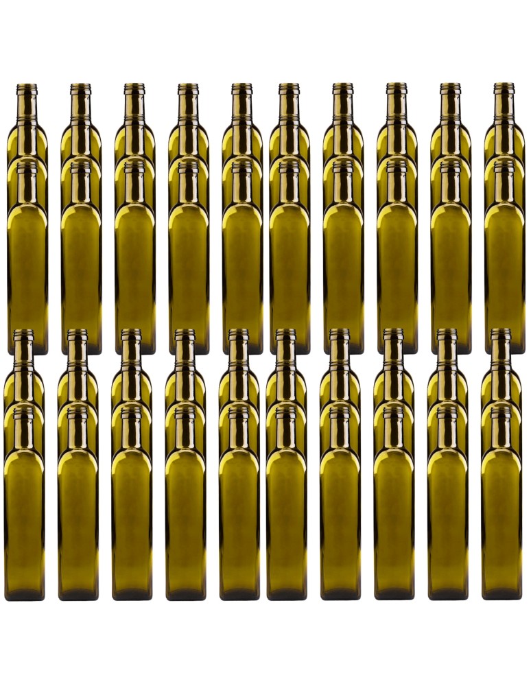 Szklane butelki na alkohol - galoniki - Butelki 500 ml maraski kwadratowe zielone na oliwę fi31 60szt BEZ NAKRETEK - product MODO24.PL 2