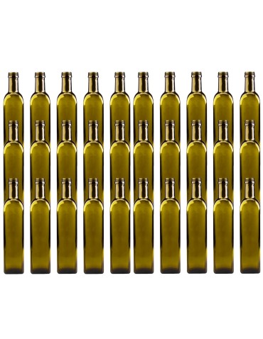 Butelki 500 ml maraski kwadratowe zielone na oliwę fi31 30szt BEZ NAKRETEK - produkt 2