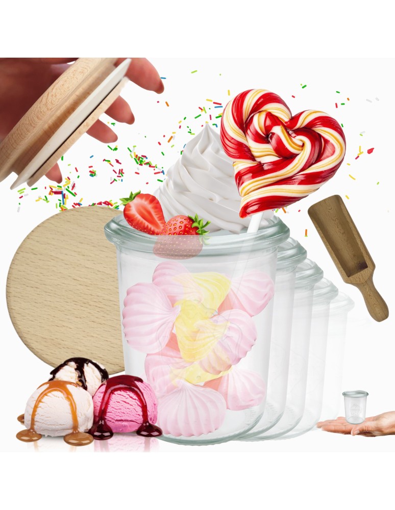Słoiki i Dodatki - Słoiki WECK x12 / drewniane wieko, miarka słoik 160ml MOLD - product MODO24.PL 1