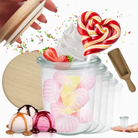 Słoiki WECK x12 / drewniane wieko, miarka słoik 160ml MOLD