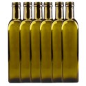 Butelki 500 ml maraski kwadratowe zielone na oliwę fi31 6szt BEZ NAKRETEK