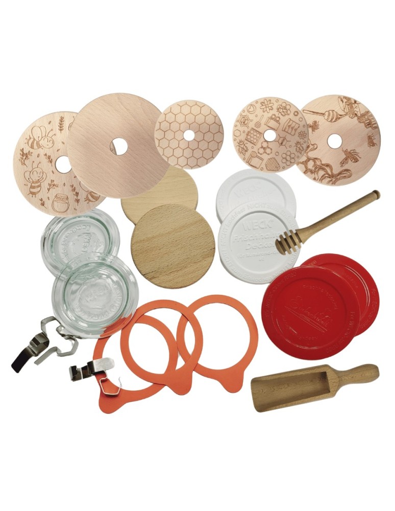 Słoiki i butelki - Słoiki WECK / drewniane wieko, miarka słoik 160ml MOLD - product MODO24.PL 15