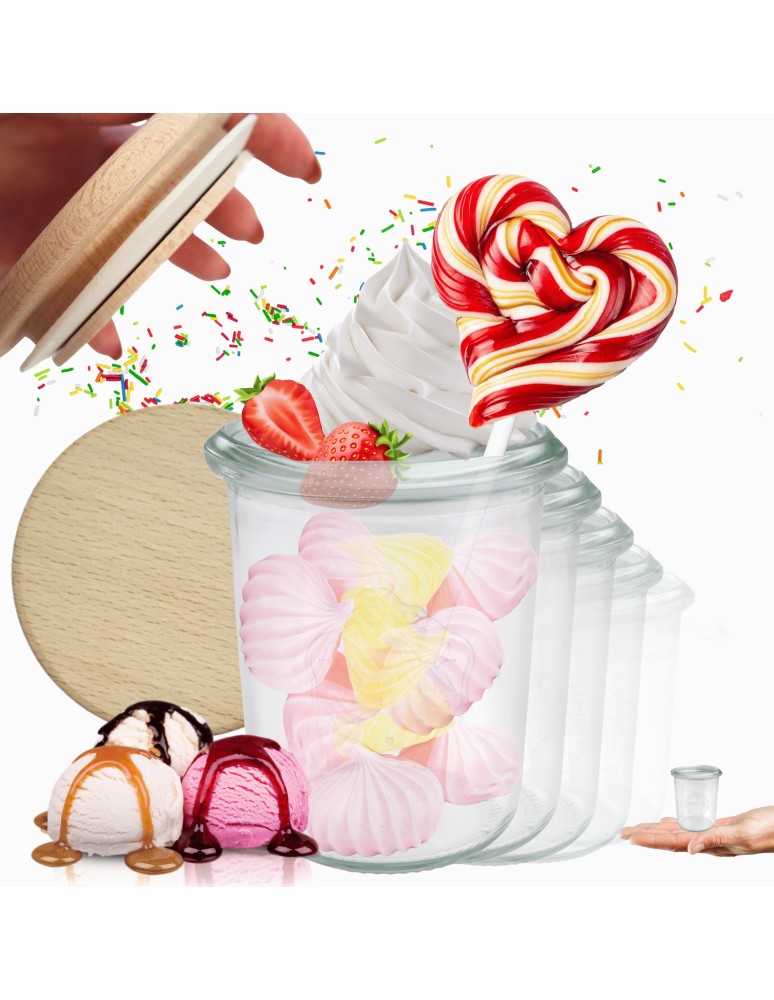 Słoiki i butelki - Słoiki WECK x12 / drewniane wieko słoik 160ml MOLD - produkt MODO24.PL 1