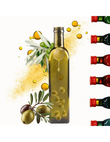 Butelka 500 ml maraska kwadratowa zielona na oliwę fi31 1szt BEZ NAKRETKI