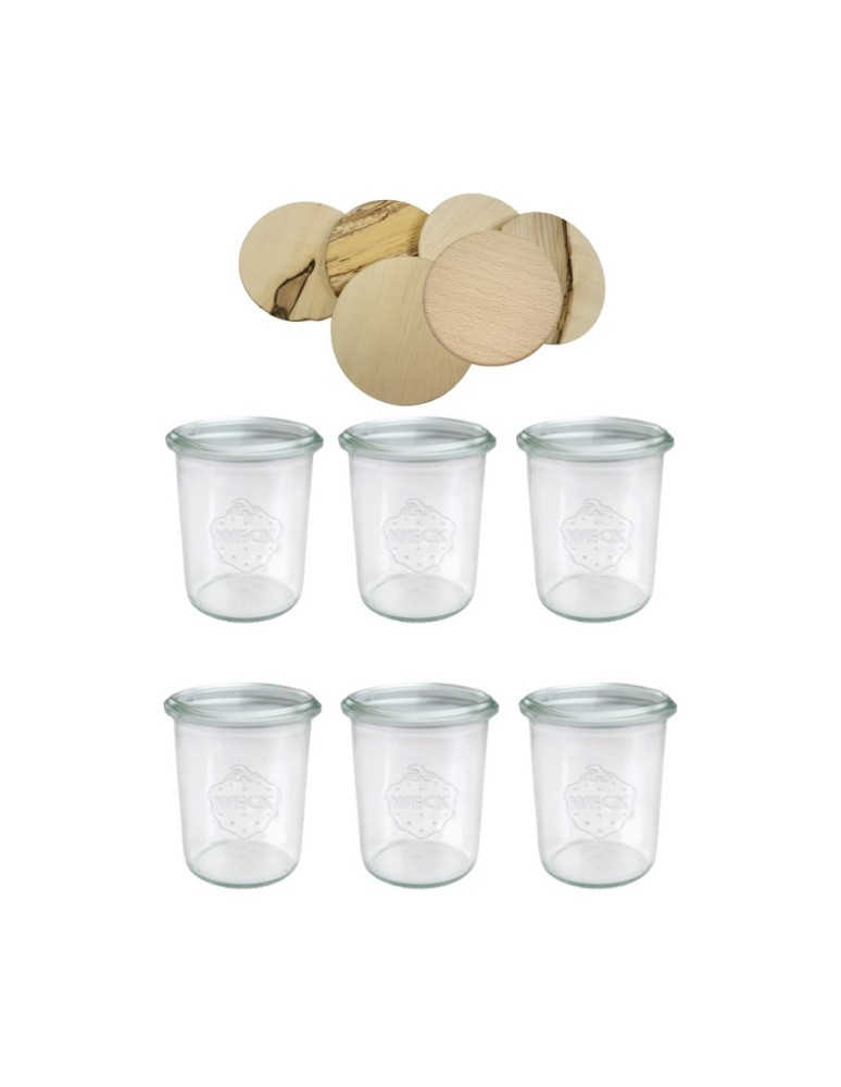Słoiki i butelki - Słoiki WECK x6 / drewniane wieko słoik 160ml MOLD - product MODO24.PL 2