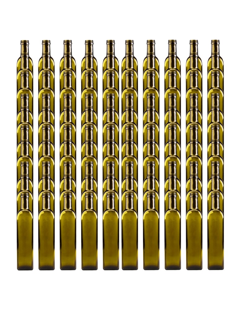 Szklane butelki na alkohol - galoniki - Butelki 500 ml maraski kwadratowe zielone na oliwę fi31 100szt BEZ NAKRETEK - product MODO24.PL 2