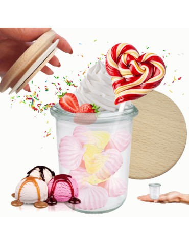 Słoiki i butelki - Słoiki WECK / drewniane wieko słoik 160ml MOLD - produkt 39