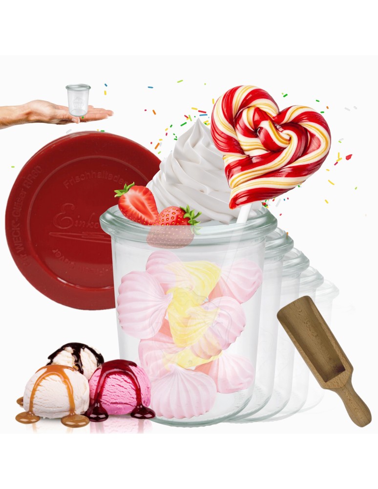 Słoiki i butelki - Słoiki WECK x12 / silikonowe wieko, miarka słoik 160ml MOLD - produkt MODO24.PL 1