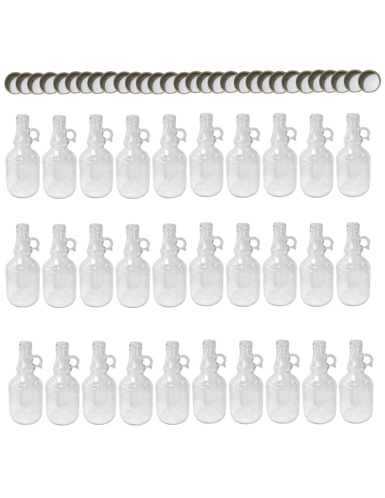 Szklane butelki na alkohol - galoniki - Butelki 500 ml galon z uchwytem soki na olej oliwę fi31 30szt NAKRĘTKI - product MODO24.PL 2