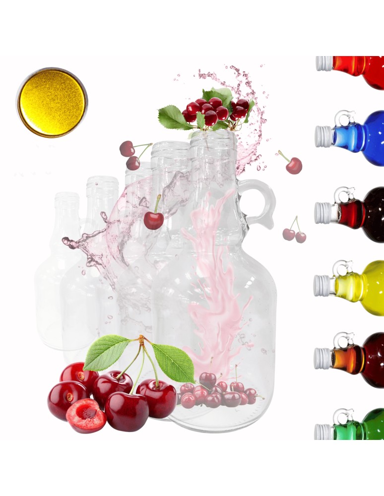 Szklane butelki na alkohol - galoniki - Butelki 500 ml galon z uchwytem soki na olej oliwę fi31 10szt NAKRĘTKI - produkt MODO24.PL 1