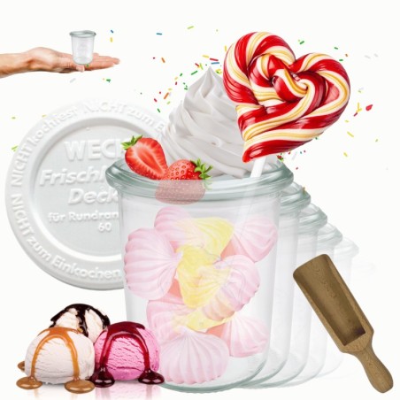 Słoiki WECK x12 / plastikowe wieko, miarka słoik 160ml MOLD