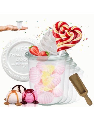 Słoiki WECK x6 / plastikowe wieko, miarka słoik 160ml MOLD