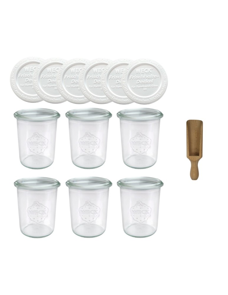 Słoiki i butelki - Słoiki WECK x6 / plastikowe wieko, miarka słoik 160ml MOLD - product MODO24.PL 2