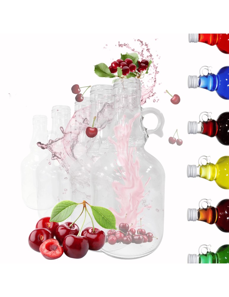 Szklane butelki na alkohol - galoniki - Butelki 500 ml galon z uchwytem soki na olej oliwę fi31 6szt BEZ NAKRETEK - produkt MODO24.PL 1