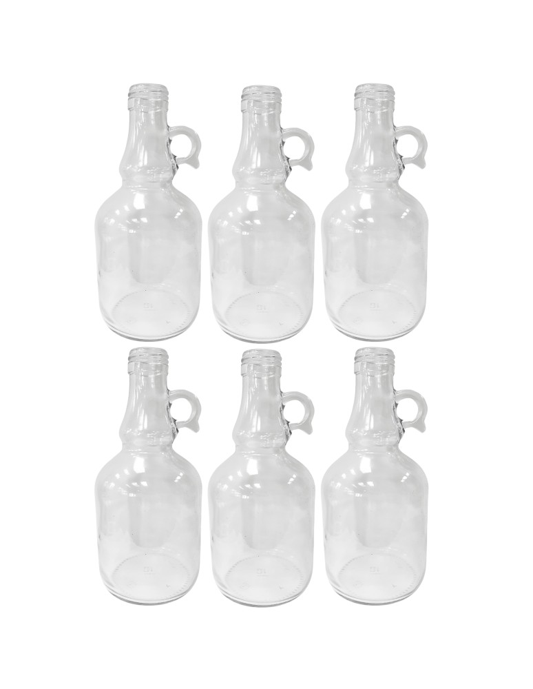 Szklane butelki na alkohol - galoniki - Butelki 500 ml galon z uchwytem soki na olej oliwę fi31 6szt BEZ NAKRETEK - product MODO24.PL 2