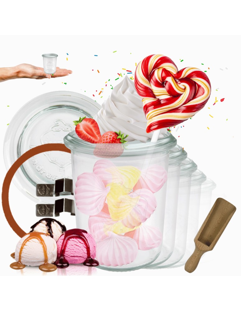 Słoiki i butelki - Słoiki WECK x6 / szklane wieko, miarka słoik 160ml MOLD - produkt MODO24.PL 49