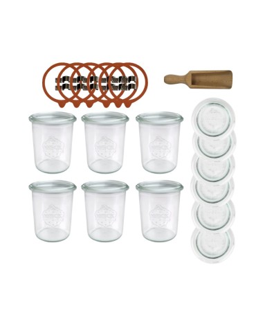 Słoiki i butelki - Słoiki WECK x6 / szklane wieko, miarka słoik 160ml MOLD - produkt 50