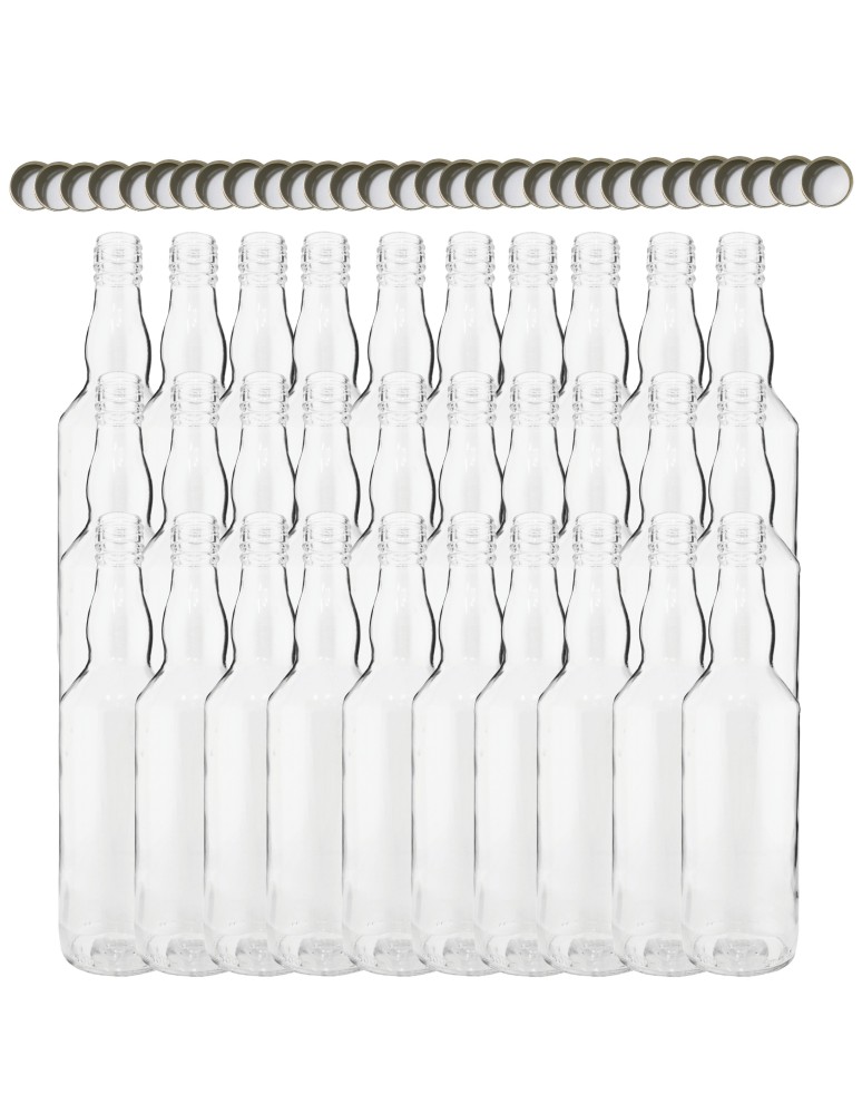 Szklane butelki na alkohol - galoniki - Butelki 500 ml na sok nalewkę syrop tradycyjne fi28 30szt NAKRĘTKI - product MODO24.PL 2