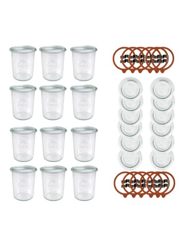 Słoiki i butelki - Słoiki WECK x12 / szkl. wieko,gumka, bl słoik 160ml MOLD - produkt 50