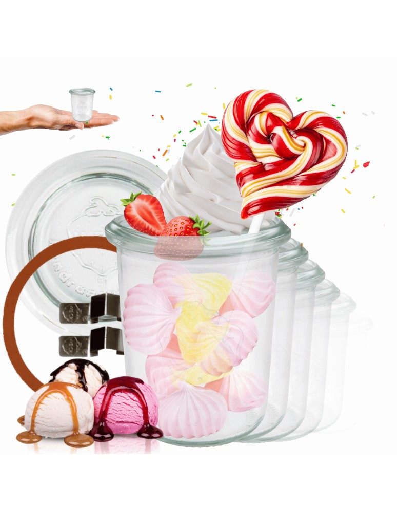 Słoiki i butelki - Słoiki WECK x6 / szkl. wieko,gumka, bl słoik 160ml MOLD - produkt MODO24.PL 49