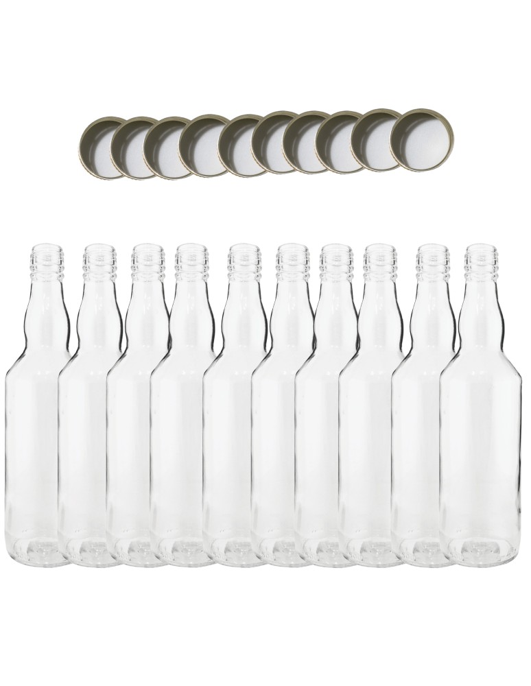 Szklane butelki na alkohol - galoniki - Butelki 500 ml na sok nalewkę syrop tradycyjne fi28 10szt NAKRĘTKI - product MODO24.PL 2