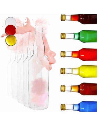 Butelki 500 ml na sok nalewkę syrop tradycyjne fi28 6szt NAKRĘTKI