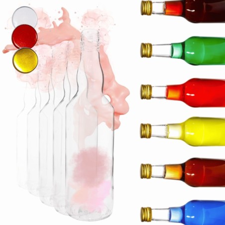 Butelki 500 ml na sok nalewkę syrop tradycyjne fi28 6szt NAKRĘTKI