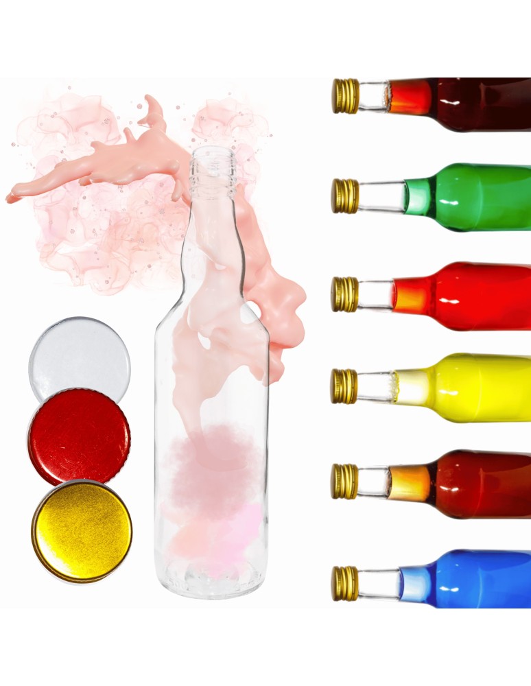 Szklane butelki na alkohol - galoniki - Butelka 500 ml na sok nalewkę nalewki syrop syropy fi28 1szt NAKRĘTKA - produkt MODO24.PL 1