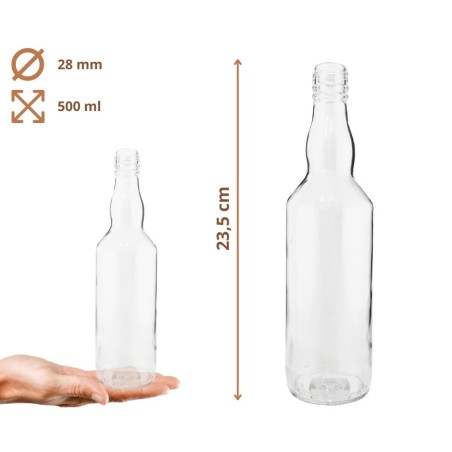 Butelka 500 ml na sok nalewkę nalewki syrop syropy fi28 1szt NAKRĘTKA
