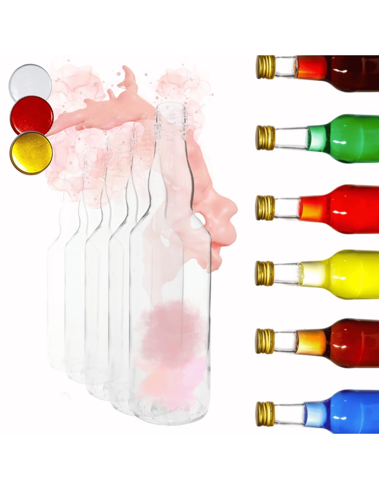 Szklane butelki na alkohol - galoniki - Butelki 500 ml na sok nalewkę syrop tradycyjne fi28 100szt NAKRĘTKI - produkt MODO24.PL 1