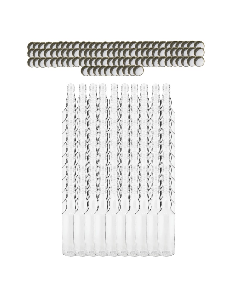 Szklane butelki na alkohol - galoniki - Butelki 500 ml na sok nalewkę syrop tradycyjne fi28 100szt NAKRĘTKI - product MODO24.PL 2