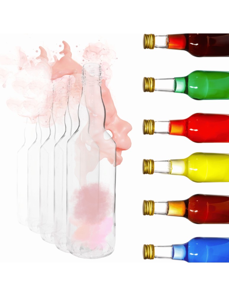 Szklane butelki na alkohol - galoniki - Butelki 500 ml na sok nalewkę syrop tradycyjne fi28 6szt BEZ NAKRETEK - product MODO24.PL 1