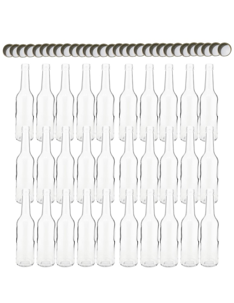 Szklane butelki na alkohol - galoniki - Butelki 330 ml na sok nalewkę syrop tradycyjne fi28 30szt NAKRĘTKI - product MODO24.PL 2