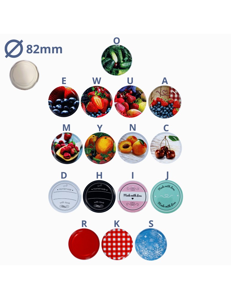 Słoiki i butelki - Zakrętka do słoika dekiel pokrywka nakrętka wieczko wieko 82mm 1 szt WZÓR Y - produkt MODO24.PL 4