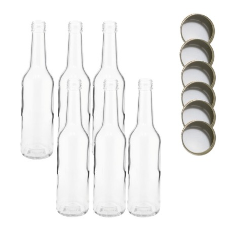 Butelki 330 ml na sok nalewkę syrop tradycyjne fi28 6szt NAKRĘTKI