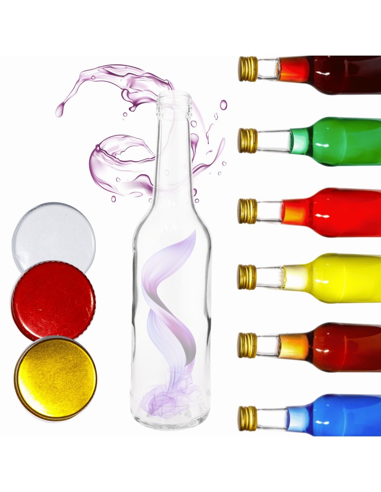 Szklane butelki na alkohol - galoniki - Butelka 330 ml na sok nalewkę nalewki syrop syropy fi28 1szt NAKRĘTKA - produkt MODO24.PL 1