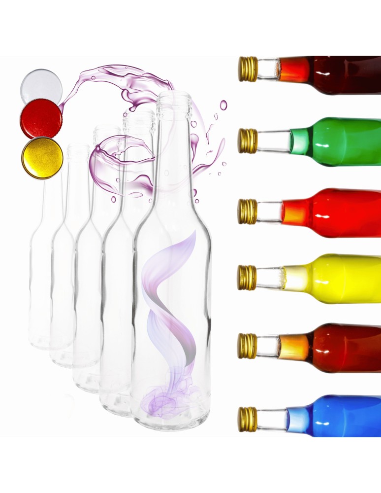 Szklane butelki na alkohol - galoniki - Butelki 330 ml na sok nalewkę syrop tradycyjne fi28 100szt NAKRĘTKI - produkt MODO24.PL 1