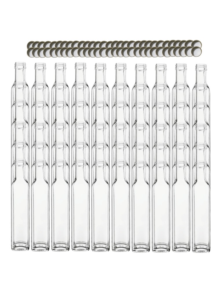 Szklane butelki na alkohol - galoniki - Butelki 250 ml maraski kwadratowe soki na olej oliwę fi31 60szt NAKRĘTKI - product MODO24.PL 2