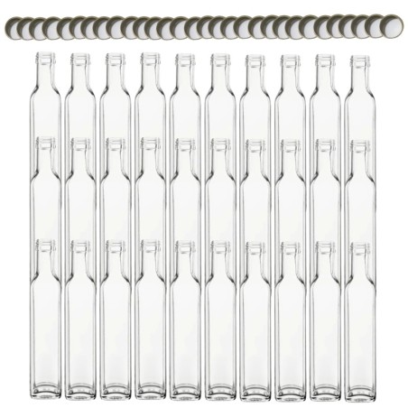 Butelki 250 ml maraski kwadratowe soki na olej oliwę fi31 30szt NAKRĘTKI