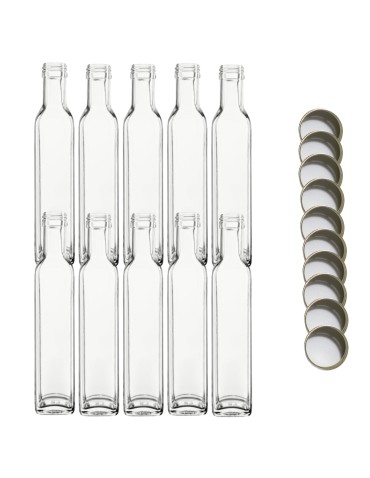 Butelki 250 ml maraski kwadratowe soki na olej oliwę fi31 10szt NAKRĘTKI - produkt 2