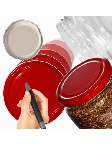 Słoiki i butelki - Zakrętki do słoików dekielki pokrywki nakrętki wieczka 82mm 60 szt WZÓR R - produkt 1