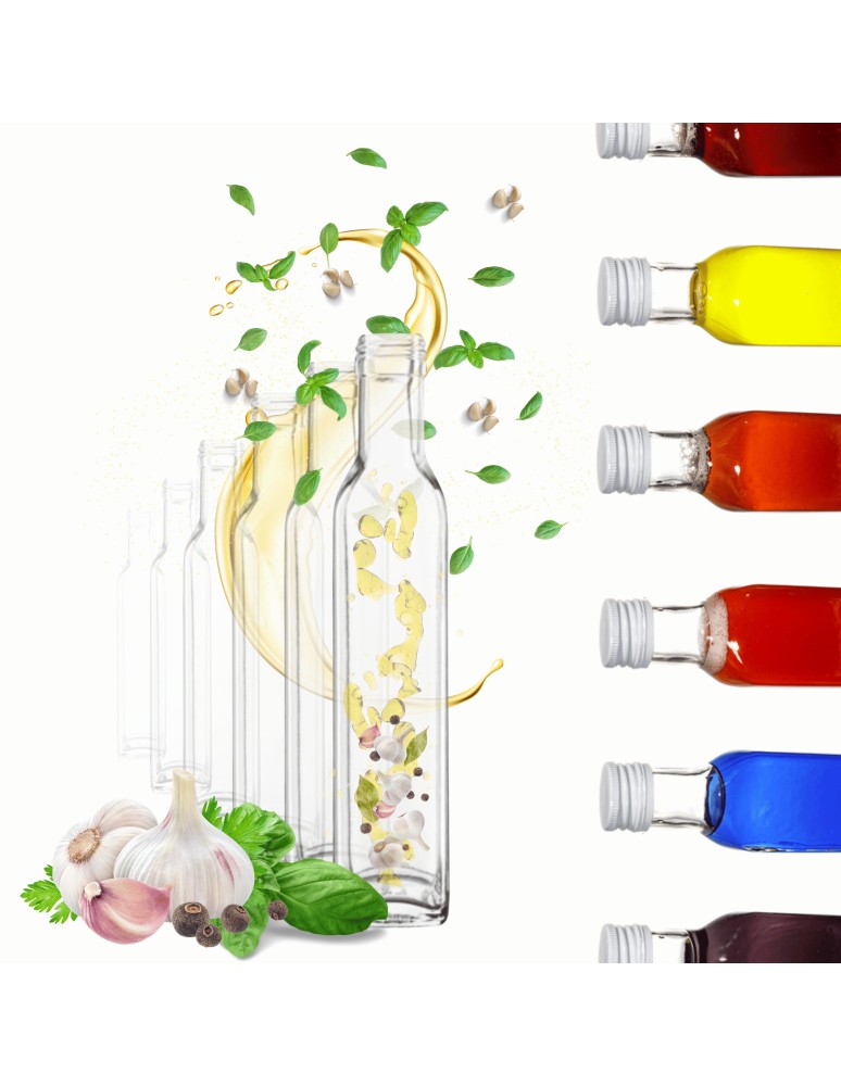Szklane butelki na alkohol - galoniki - Butelki 250ml maraski kwadratowe soki na olej oliwę fi31 60szt BEZ NAKRETEK - produkt MODO24.PL 1