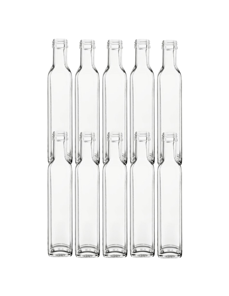 Szklane butelki na alkohol - galoniki - Butelki 250ml maraski kwadratowe soki na olej oliwę fi31 10szt BEZ NAKRETEK - product MODO24.PL 2