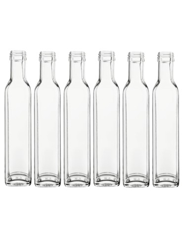 Butelki 250 ml maraski kwadratowe soki na olej oliwę fi31 6szt BEZ NAKRETEK - produkt 2