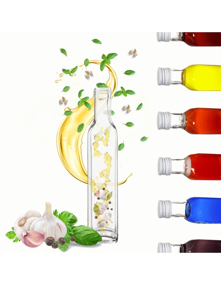 Szklane butelki na alkohol - galoniki - Butelka 250 ml maraska kwadratowa soki sok na olej fi31 1szt BEZ NAKRETKI - produkt MODO24.PL 1