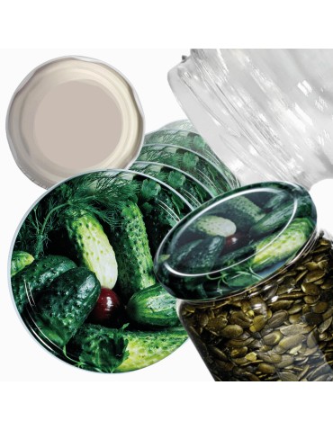 Słoiki i butelki - Zakrętki do słoików dekielki pokrywki nakrętki wieczka 82mm 10 szt WZÓR O - produkt 1